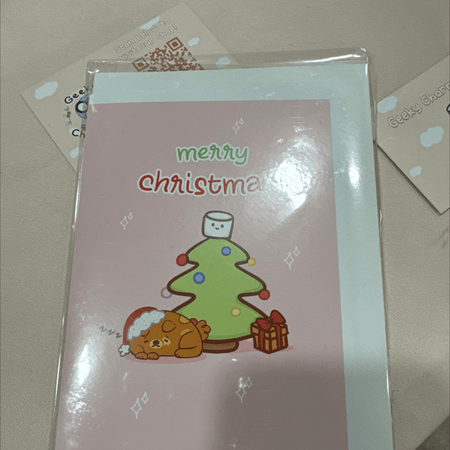 Cute Merry Christmas Greeting Card // Christmas Card // Holiday Card // Stationery // Gift Card