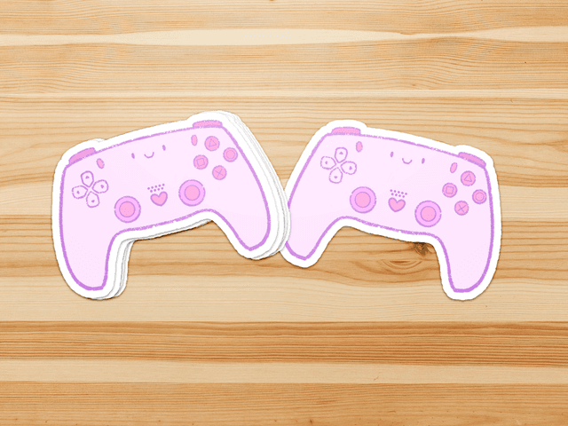 Cute Gamer Console PS5 Controller Vinyl Stickers