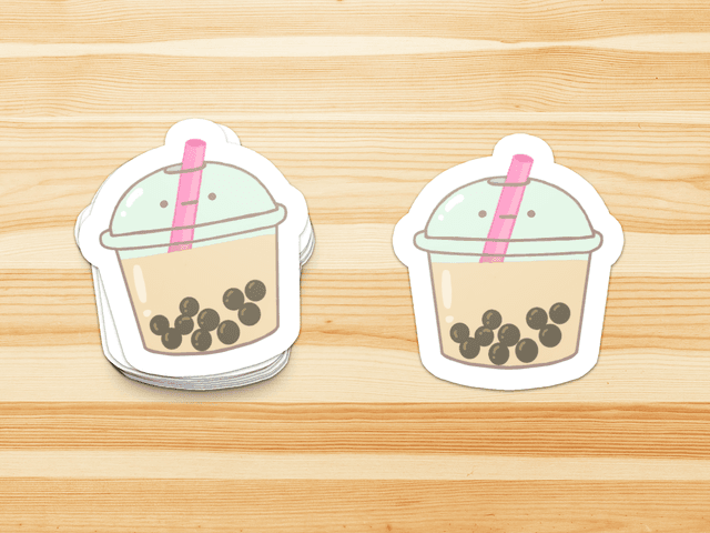 Boba Tea inspired Milk Boba Bubble Vinyl Stickers