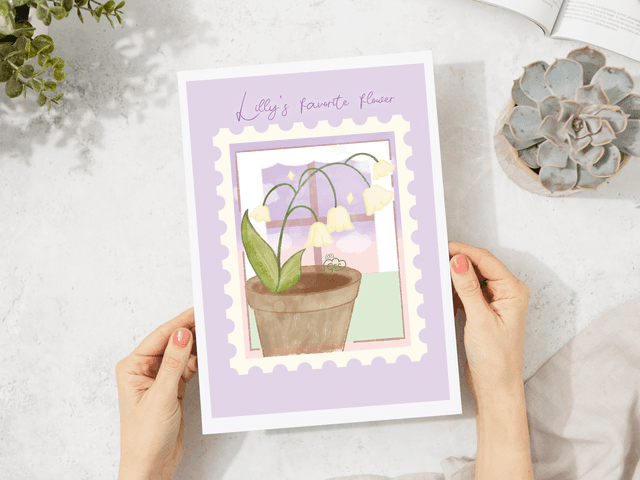 A5 Lilly of the Valley Stamp Art print